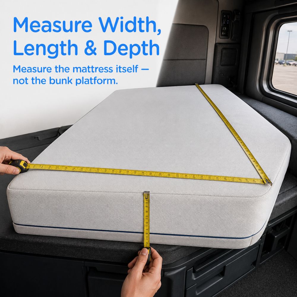 W x L x D truck mattress measurement guide