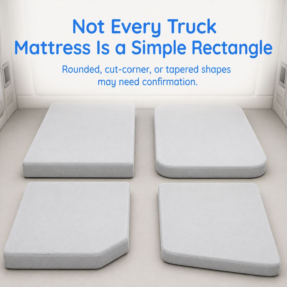 Special-shape truck mattress guidance for manual confirmation